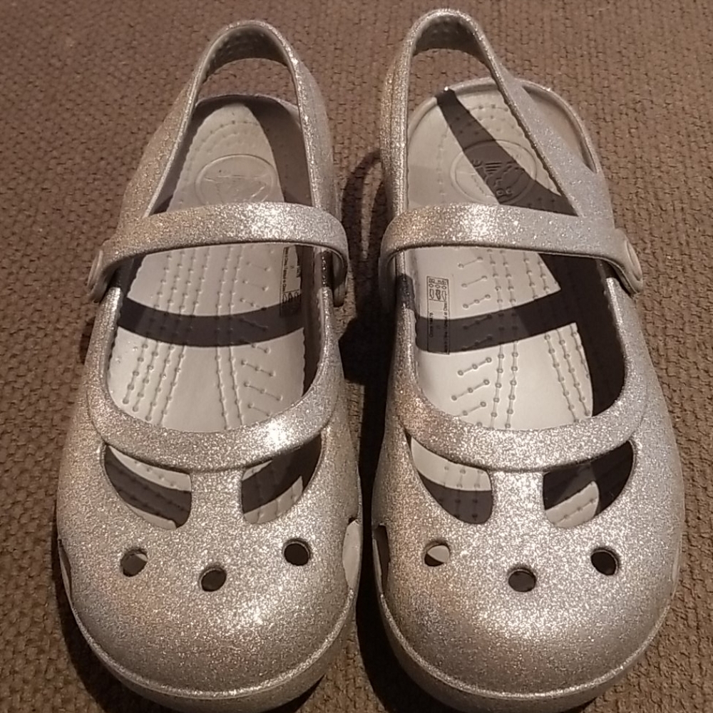 CROCS J1 Sparkly Silver